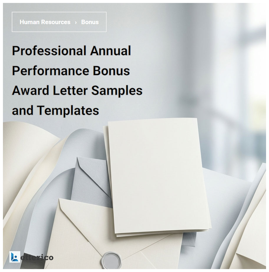 Professional Annual Performance Bonus Award Letter Samples and Templates