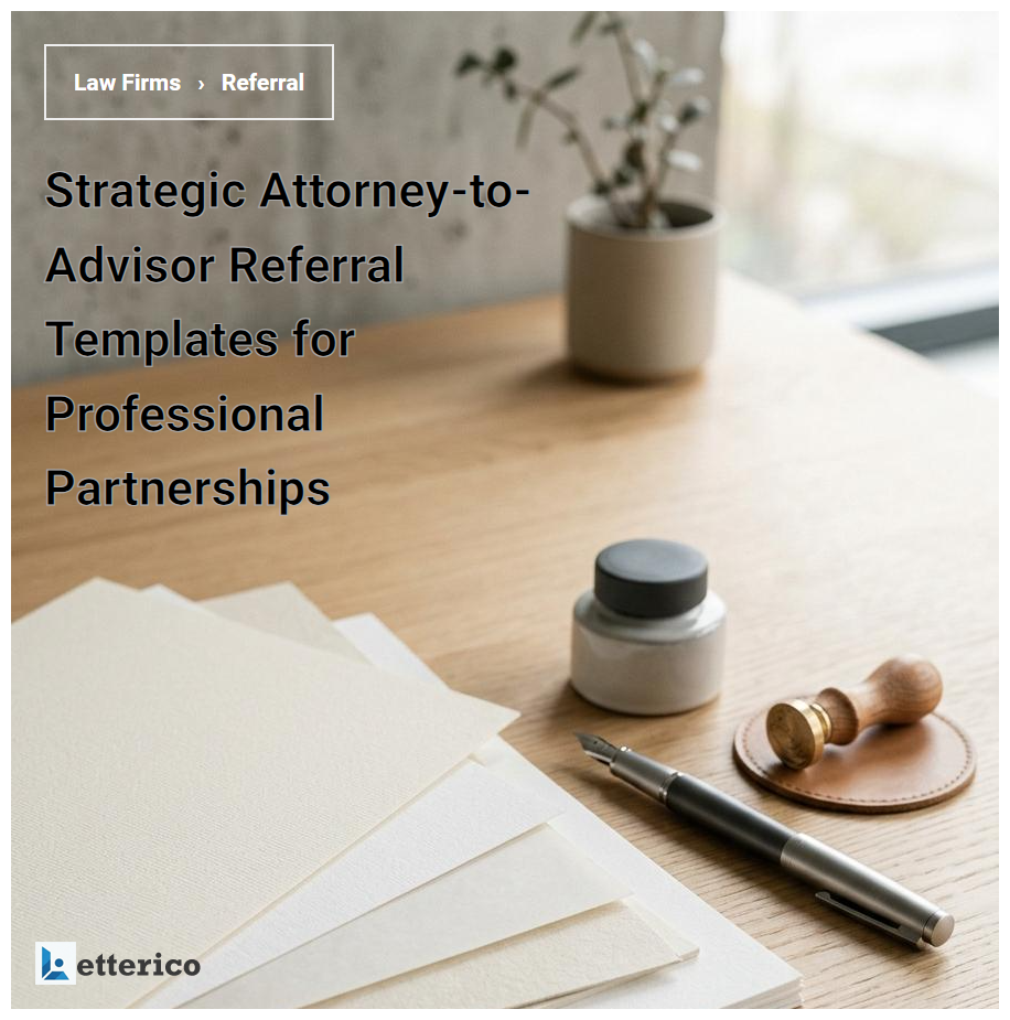 Strategic Attorney-to-Advisor Referral Templates for Professional Partnerships