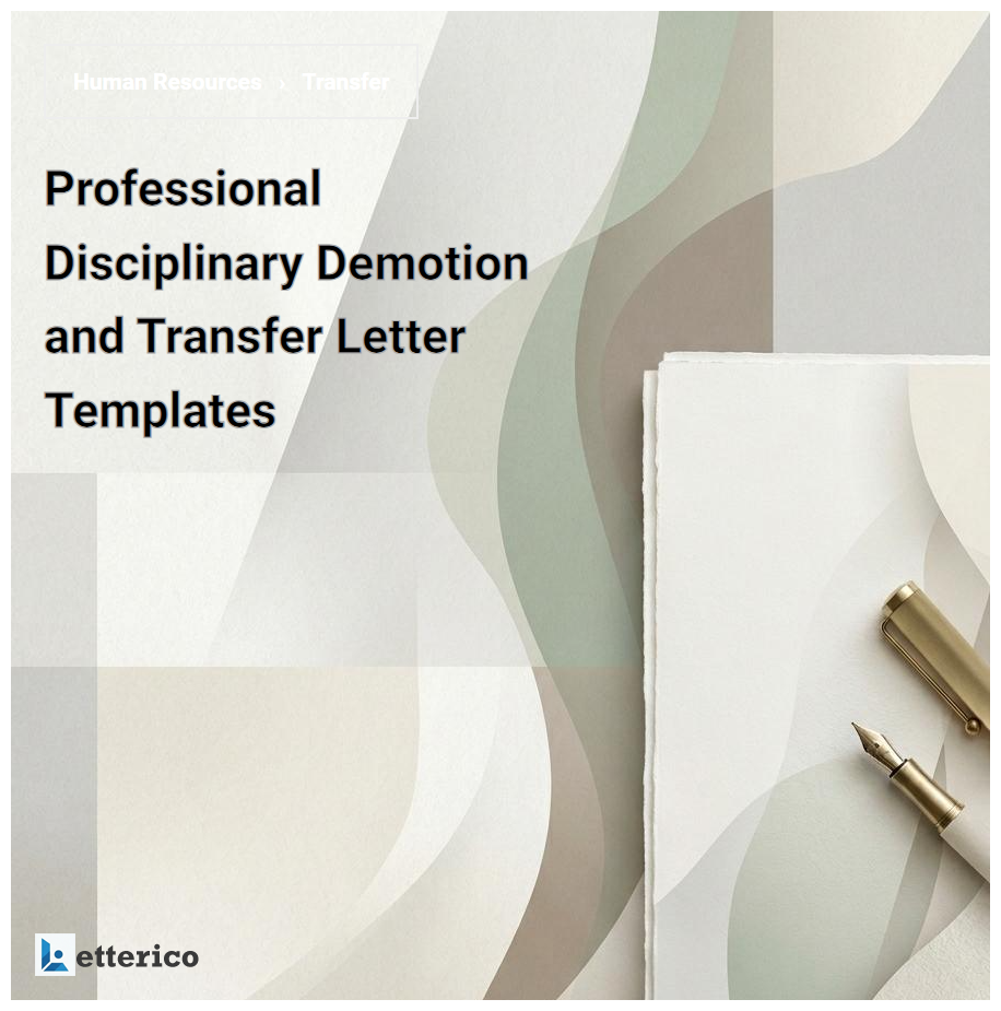 Professional Disciplinary Demotion and Transfer Letter Templates