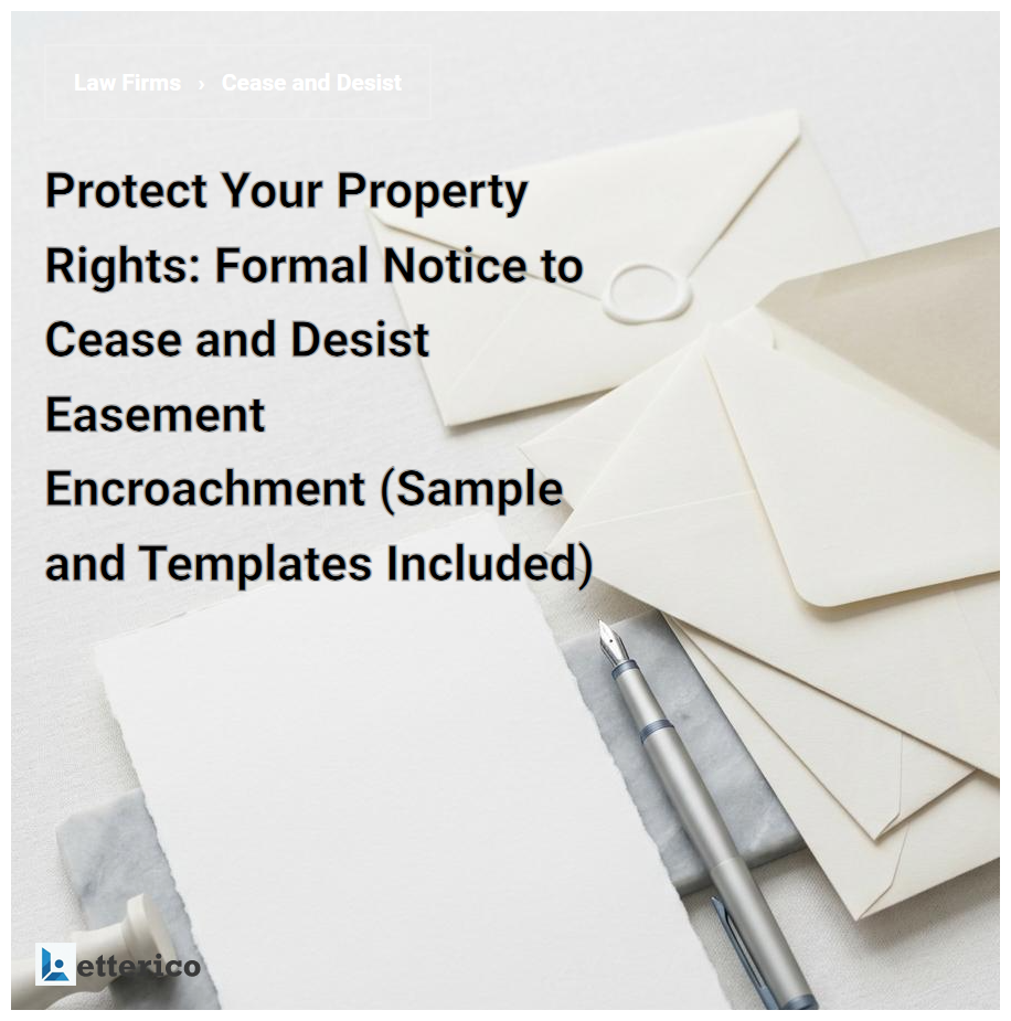 Protect Your Property Rights: Formal Notice to Cease and Desist Easement Encroachment (Sample and Templates Included)