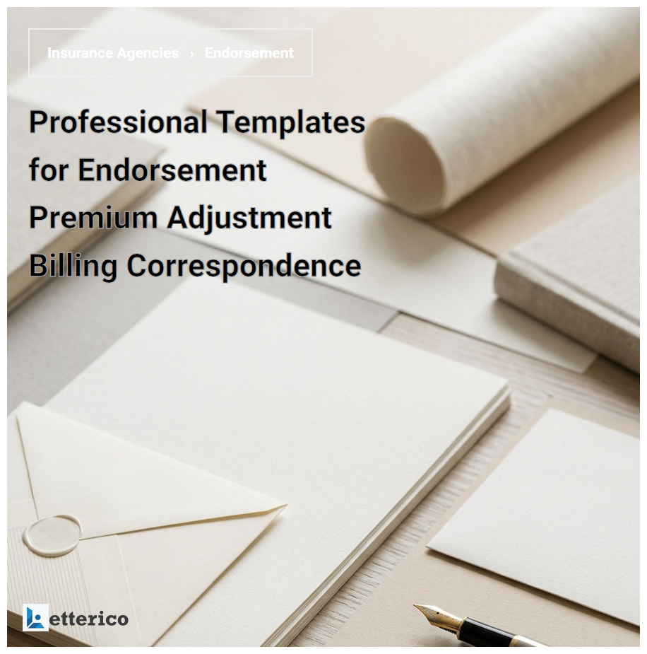 Professional Templates for Endorsement Premium Adjustment Billing Correspondence