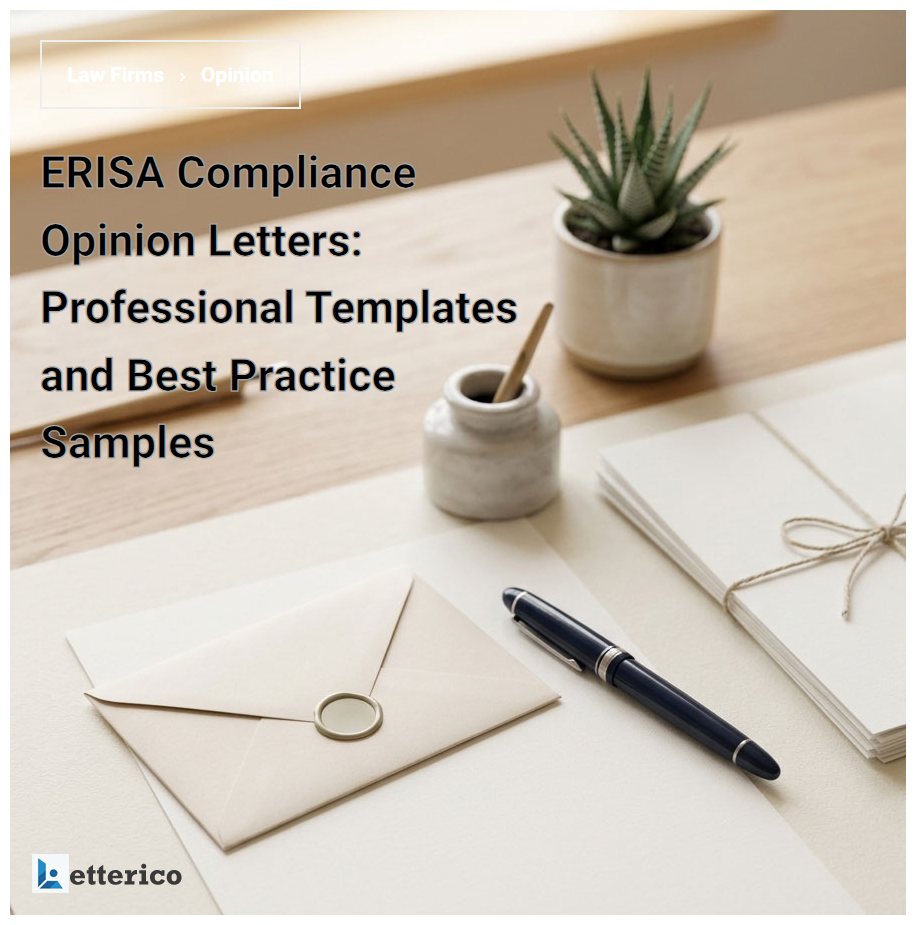 ERISA Compliance Opinion Letters: Professional Templates and Best Practice Samples
