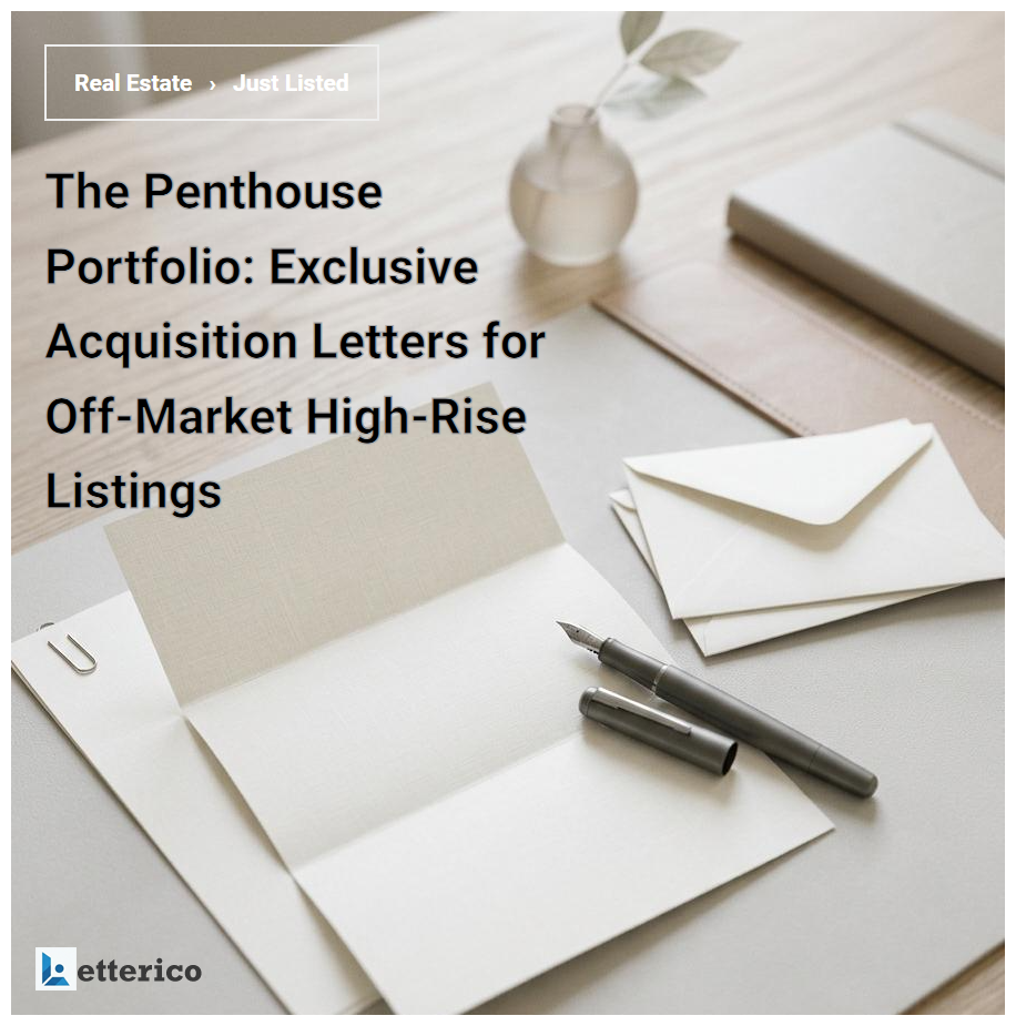 The Penthouse Portfolio: Exclusive Acquisition Letters for Off-Market High-Rise Listings