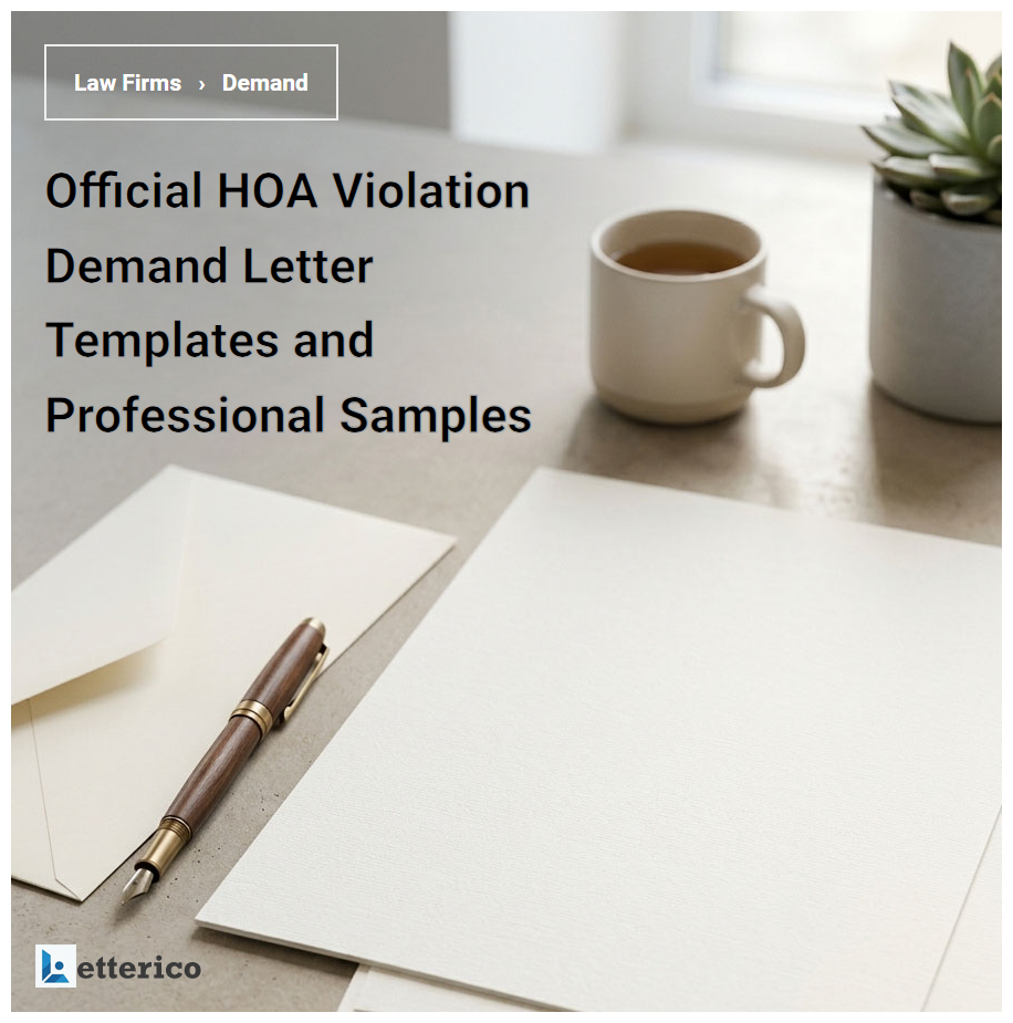 Official HOA Violation Demand Letter Templates and Professional Samples
