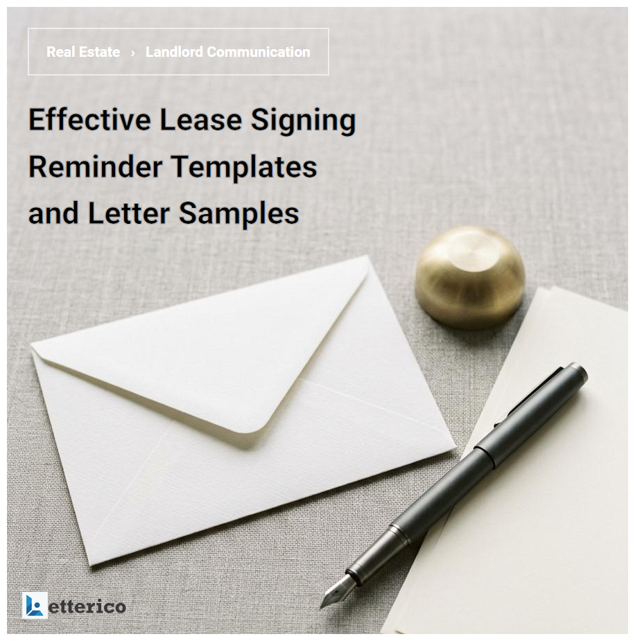 Effective Lease Signing Reminder Templates and Letter Samples