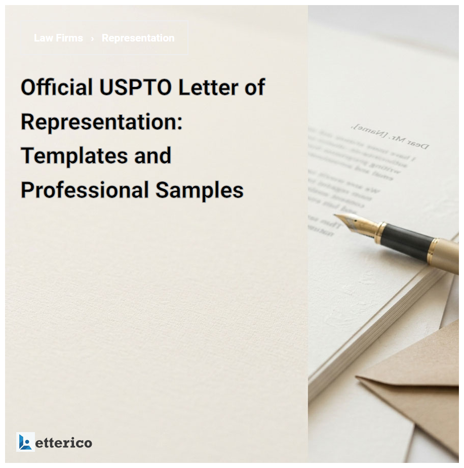 Official USPTO Letter of Representation: Templates and Professional Samples