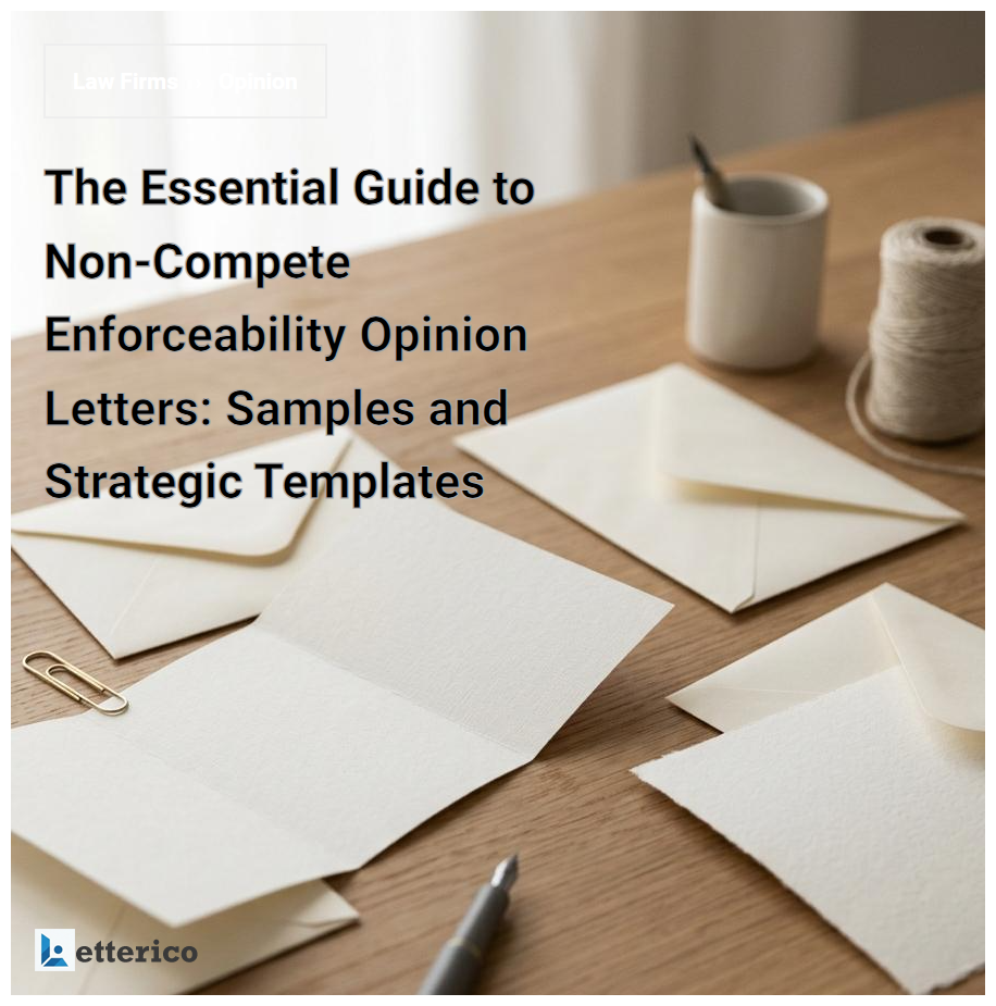 The Essential Guide to Non-Compete Enforceability Opinion Letters: Samples and Strategic Templates