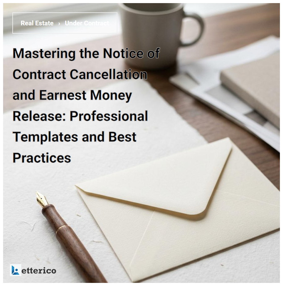 Mastering the Notice of Contract Cancellation and Earnest Money Release: Professional Templates and Best Practices