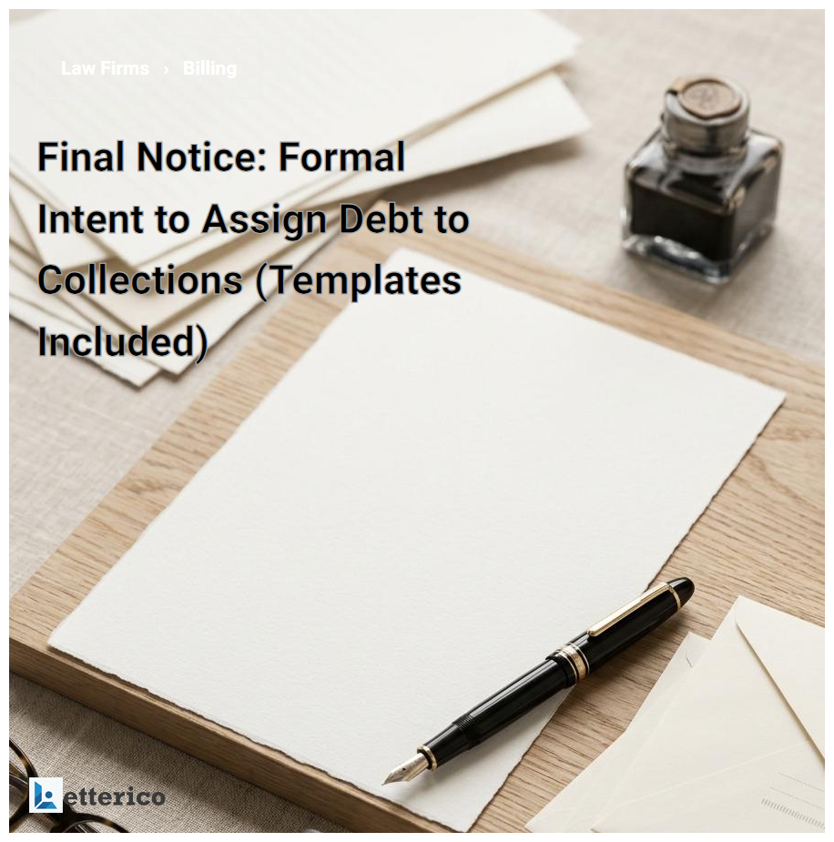 Final Notice: Formal Intent to Assign Debt to Collections (Templates Included)
