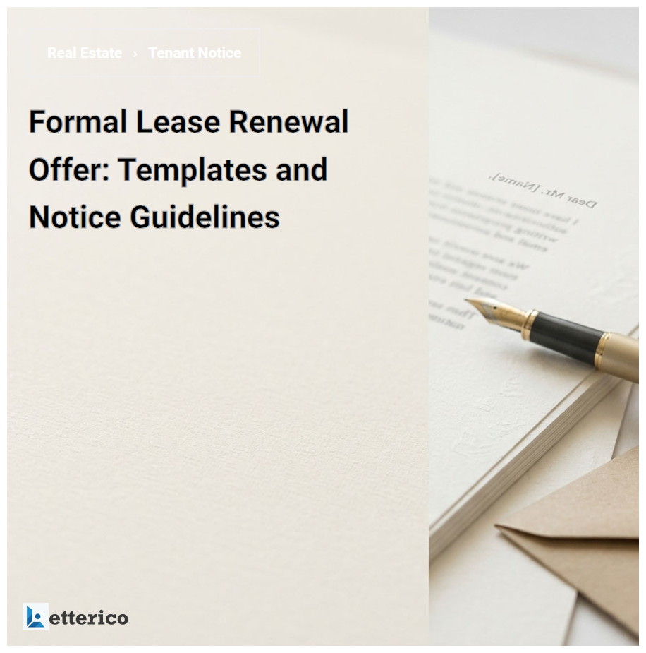 Formal Lease Renewal Offer: Templates and Notice Guidelines