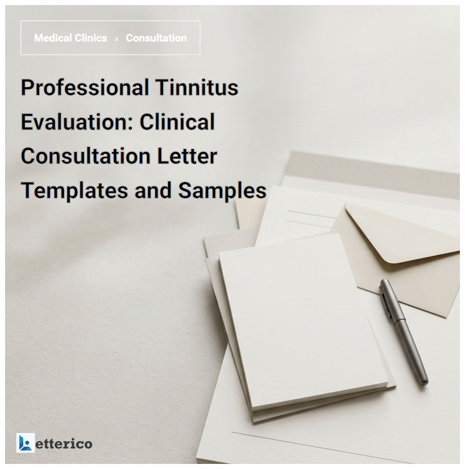 Professional Tinnitus Evaluation: Clinical Consultation Letter Templates and Samples