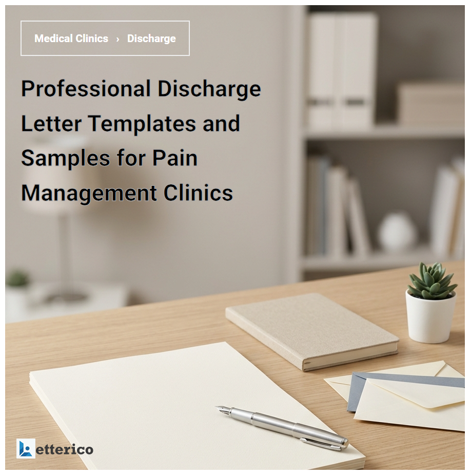 Professional Discharge Letter Templates and Samples for Pain Management Clinics