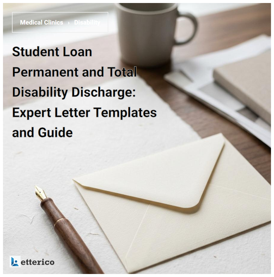 Student Loan Permanent and Total Disability Discharge: Expert Letter Templates and Guide