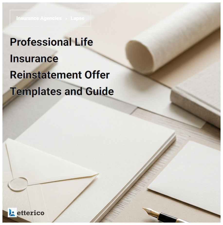 Professional Life Insurance Reinstatement Offer Templates and Guide