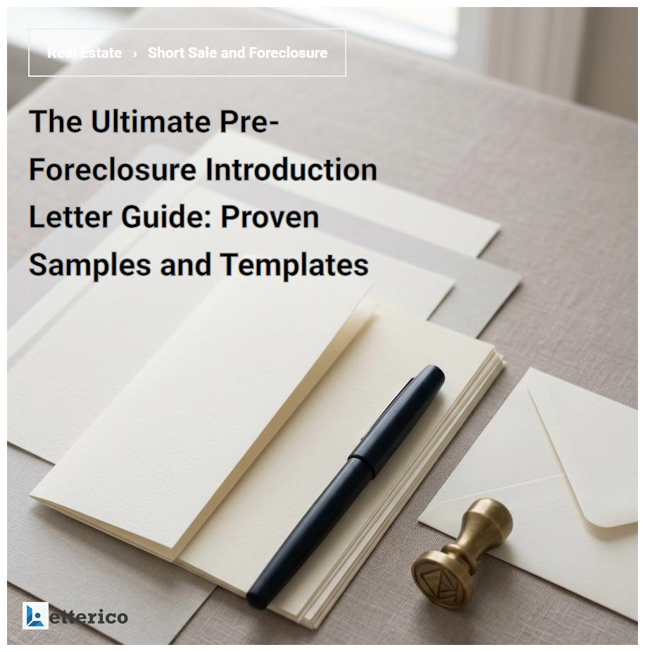 The Ultimate Pre-Foreclosure Introduction Letter Guide: Proven Samples and Templates