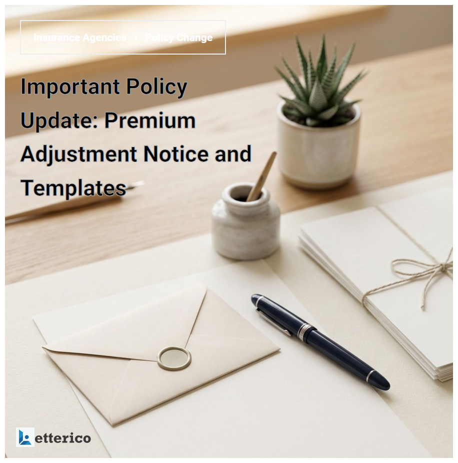 Important Policy Update: Premium Adjustment Notice and Templates