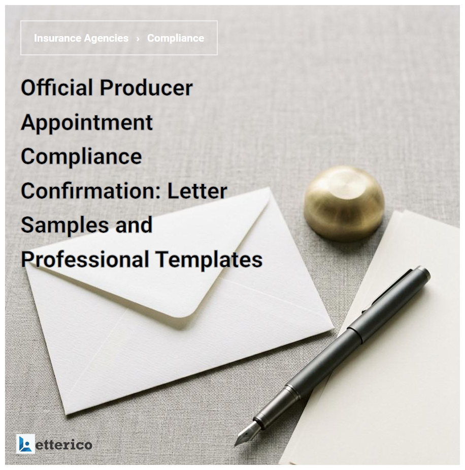 Official Producer Appointment Compliance Confirmation: Letter Samples and Professional Templates