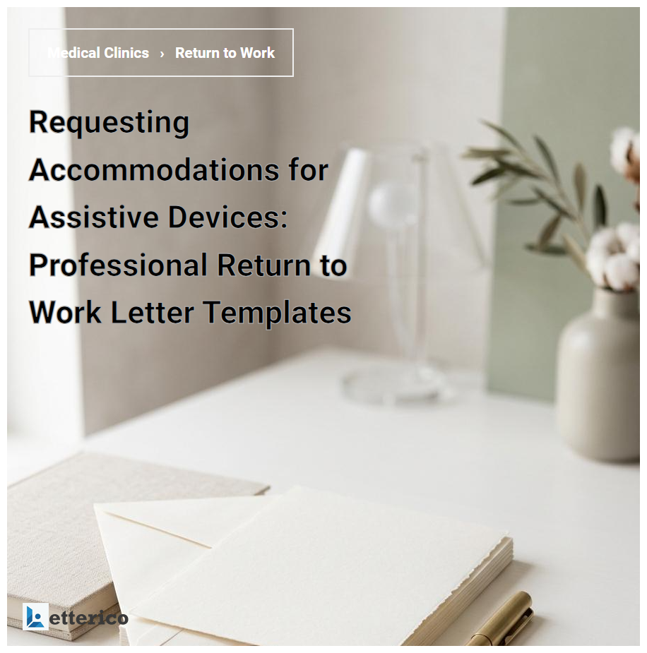 Requesting Accommodations for Assistive Devices: Professional Return to Work Letter Templates