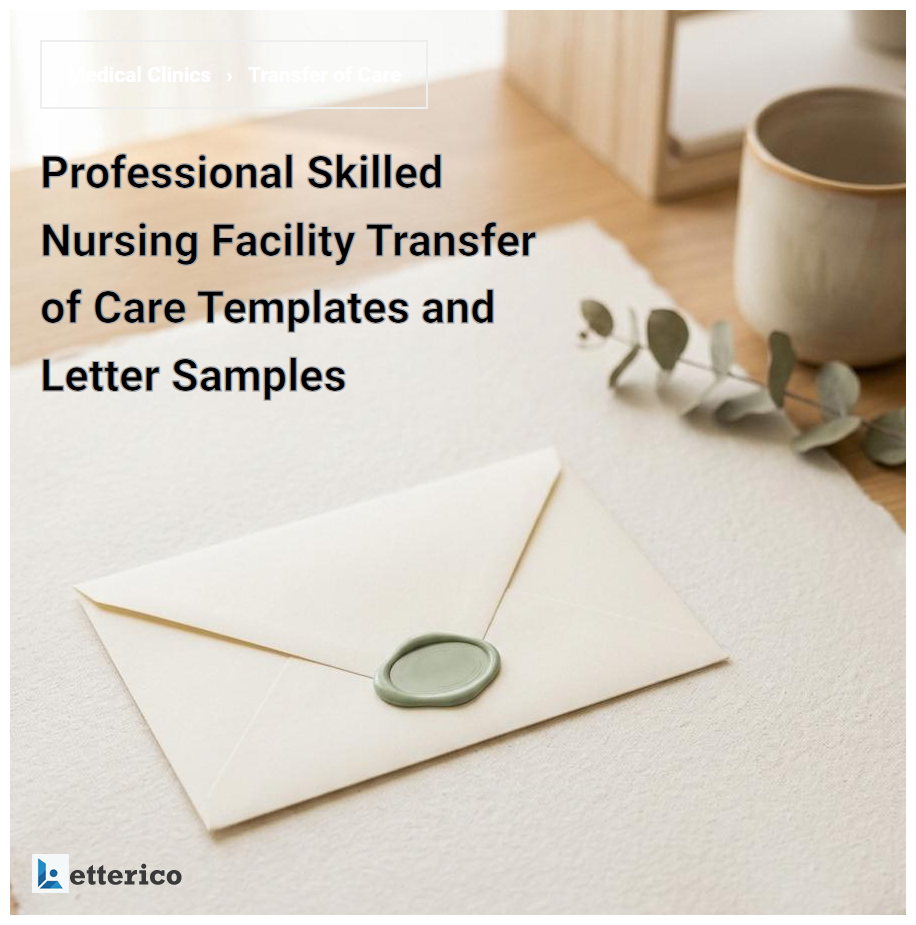 Professional Skilled Nursing Facility Transfer of Care Templates and Letter Samples