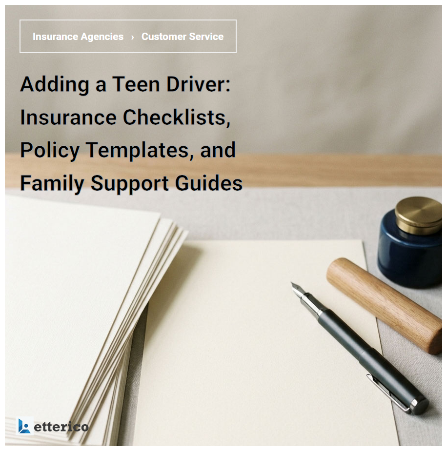 Adding a Teen Driver: Insurance Checklists, Policy Templates, and Family Support Guides