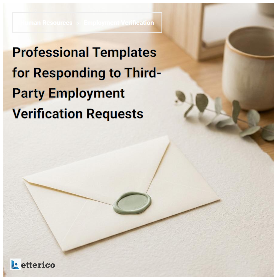 Professional Templates for Responding to Third-Party Employment Verification Requests