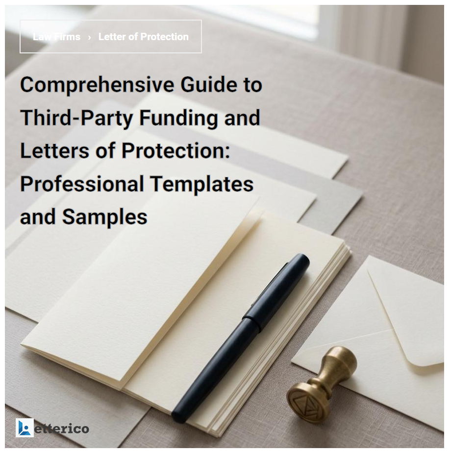 Comprehensive Guide to Third-Party Funding and Letters of Protection: Professional Templates and Samples