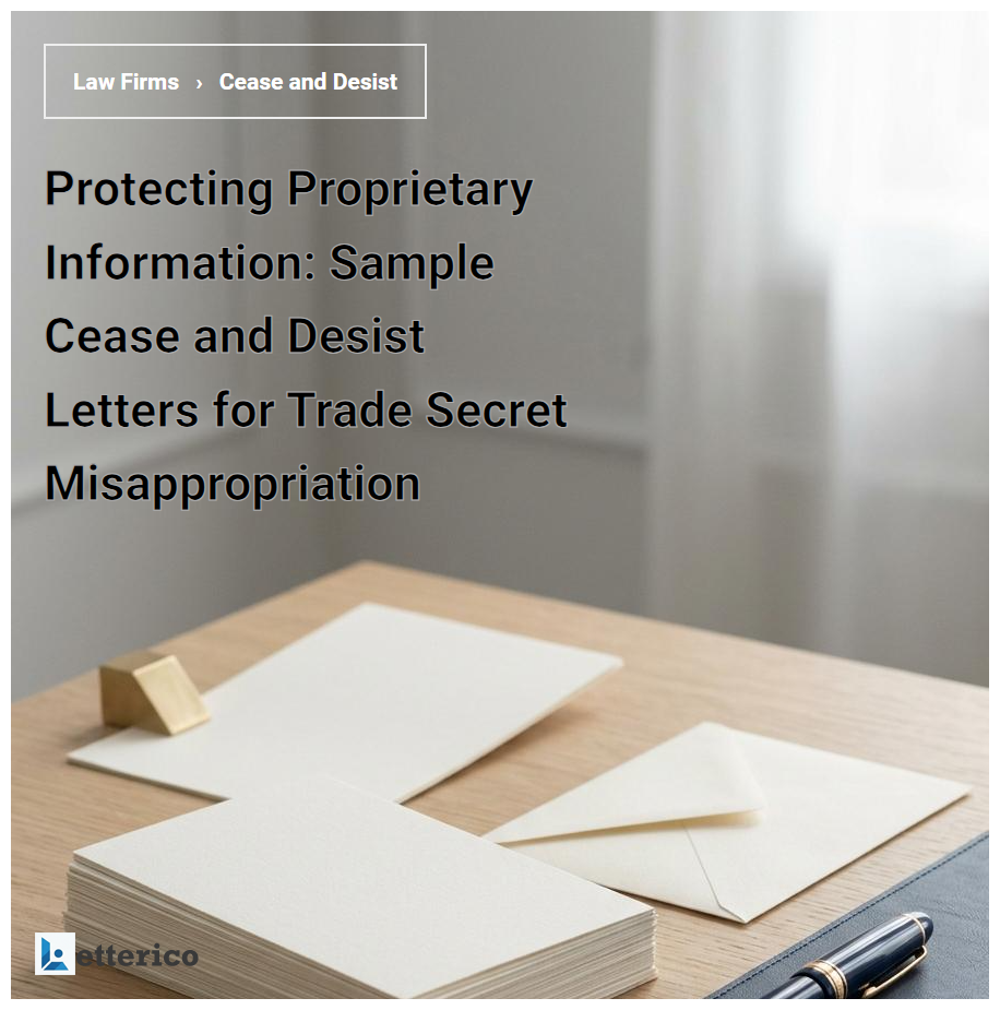 Protecting Proprietary Information: Sample Cease and Desist Letters for Trade Secret Misappropriation