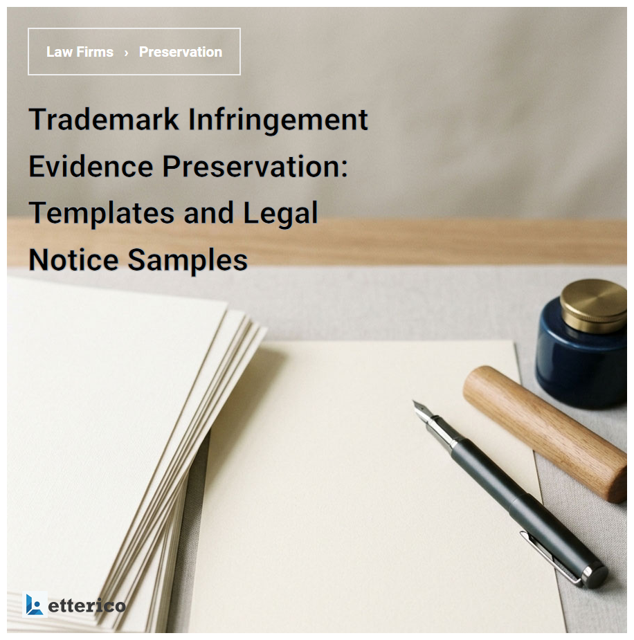 Trademark Infringement Evidence Preservation: Templates and Legal Notice Samples