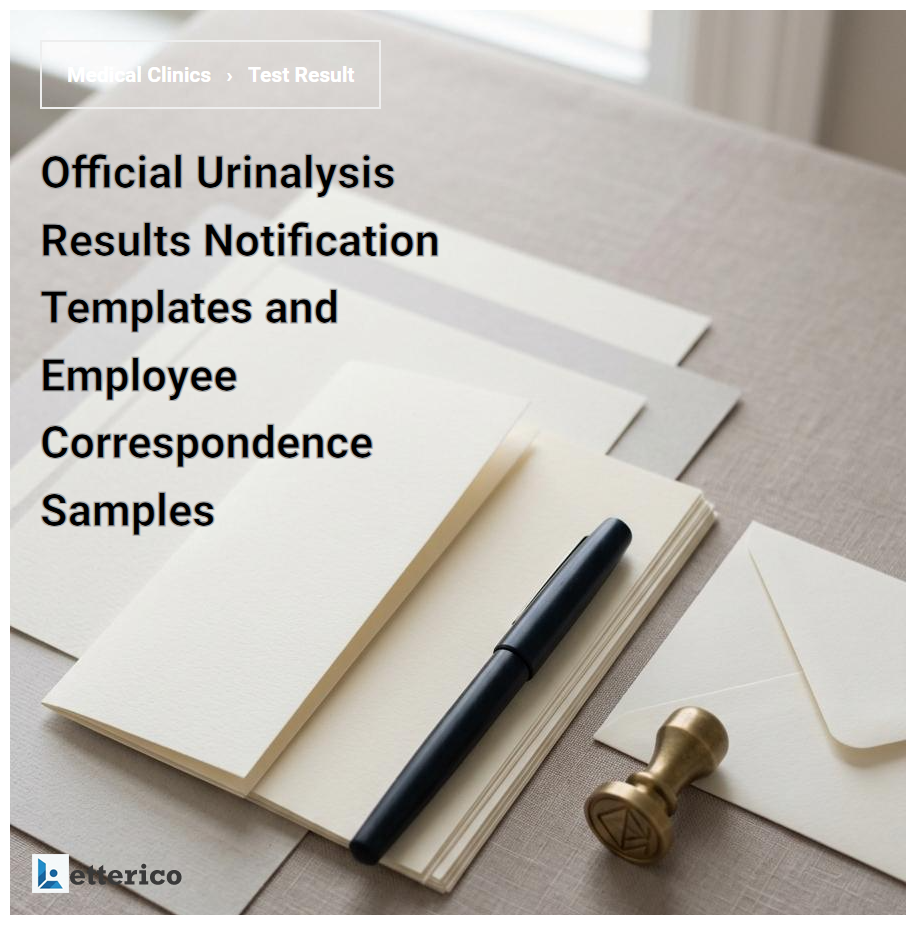 Official Urinalysis Results Notification Templates and Employee Correspondence Samples
