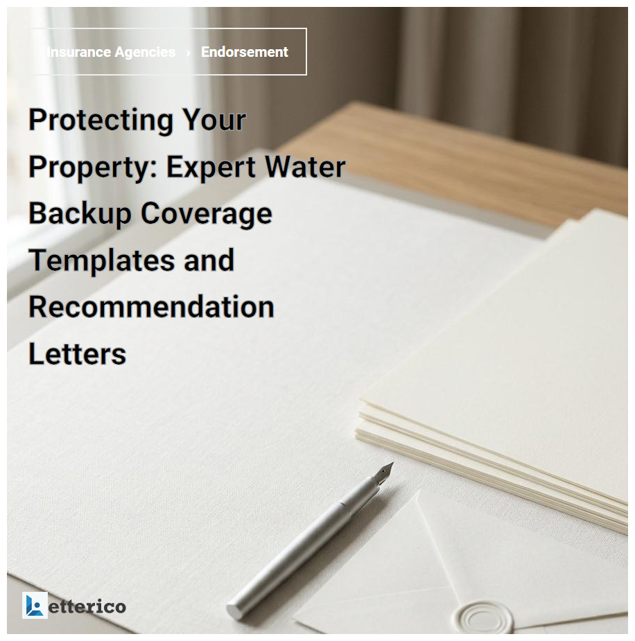 Protecting Your Property: Expert Water Backup Coverage Templates and Recommendation Letters