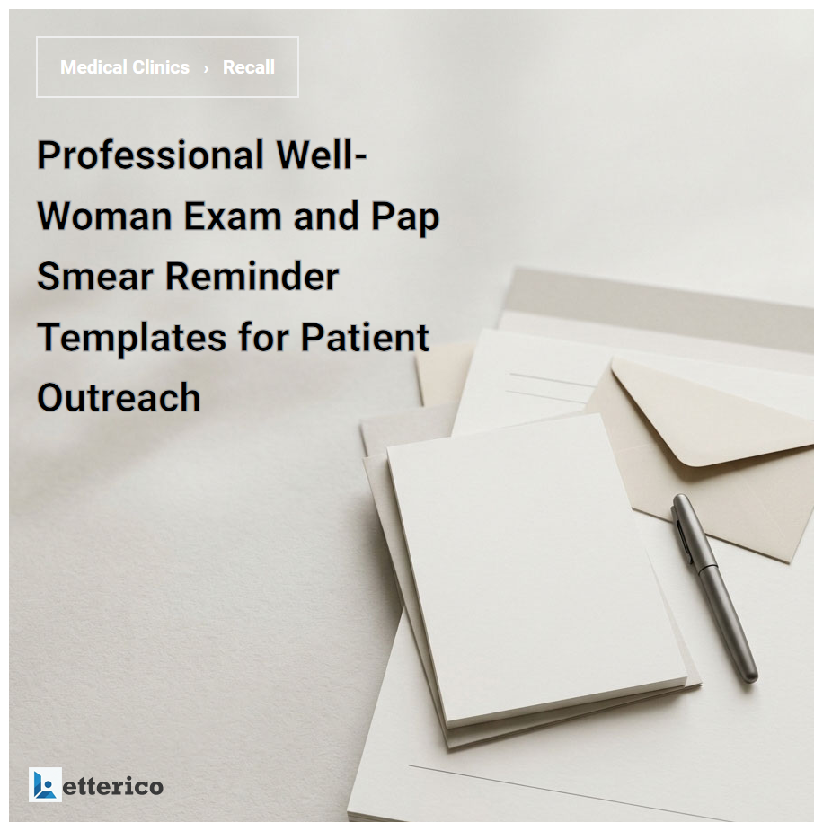 Professional Well-Woman Exam and Pap Smear Reminder Templates for Patient Outreach
