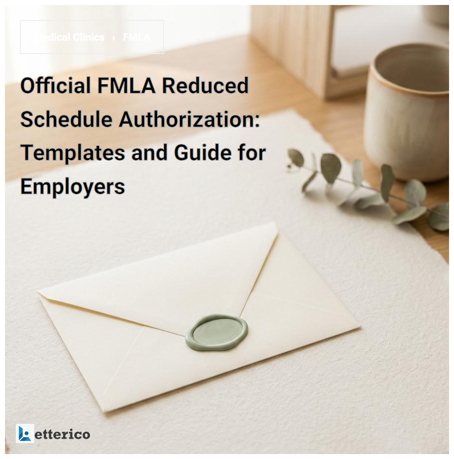 Official FMLA Reduced Schedule Authorization: Templates and Guide for Employers