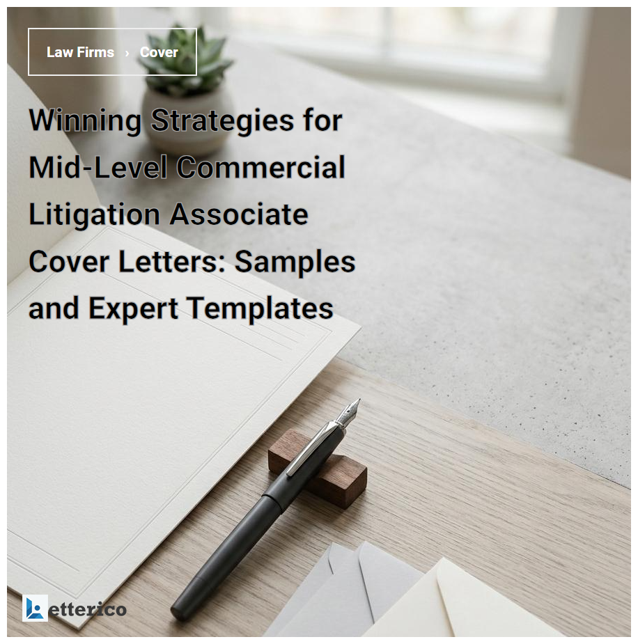 Winning Strategies for Mid-Level Commercial Litigation Associate Cover Letters: Samples and Expert Templates