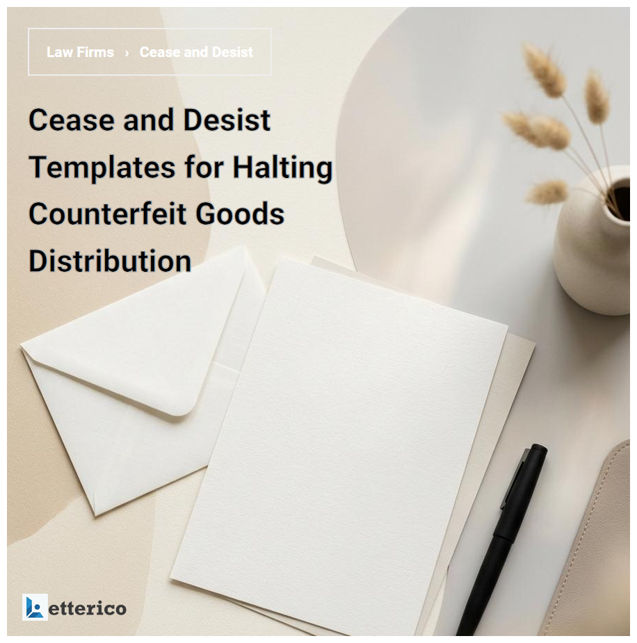 Cease and Desist Templates for Halting Counterfeit Goods Distribution