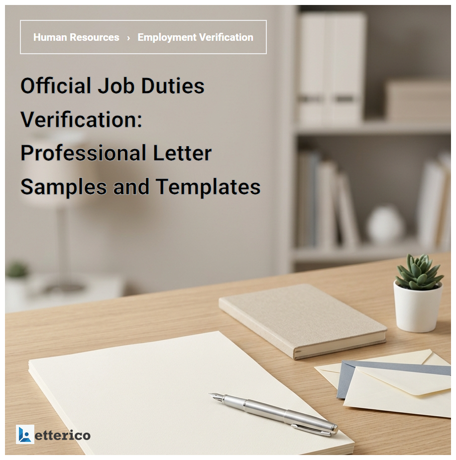 Official Job Duties Verification: Professional Letter Samples and Templates