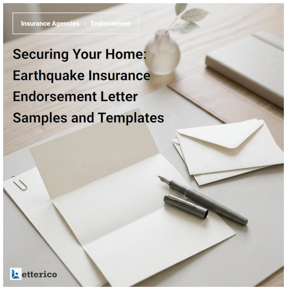 Securing Your Home: Earthquake Insurance Endorsement Letter Samples and Templates