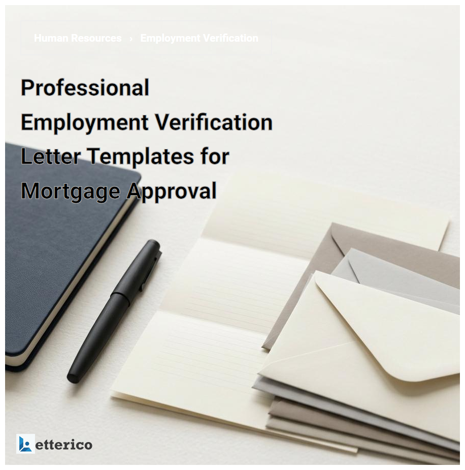 Professional Employment Verification Letter Templates for Mortgage Approval