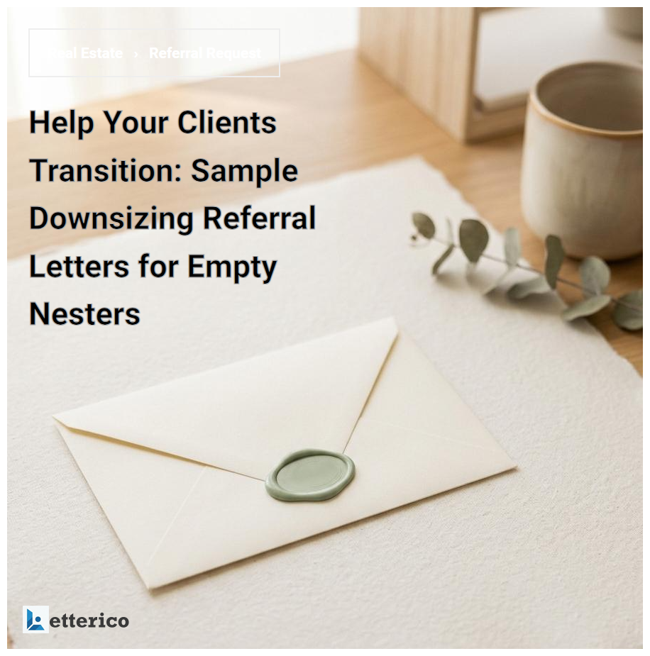 Help Your Clients Transition: Sample Downsizing Referral Letters for Empty Nesters