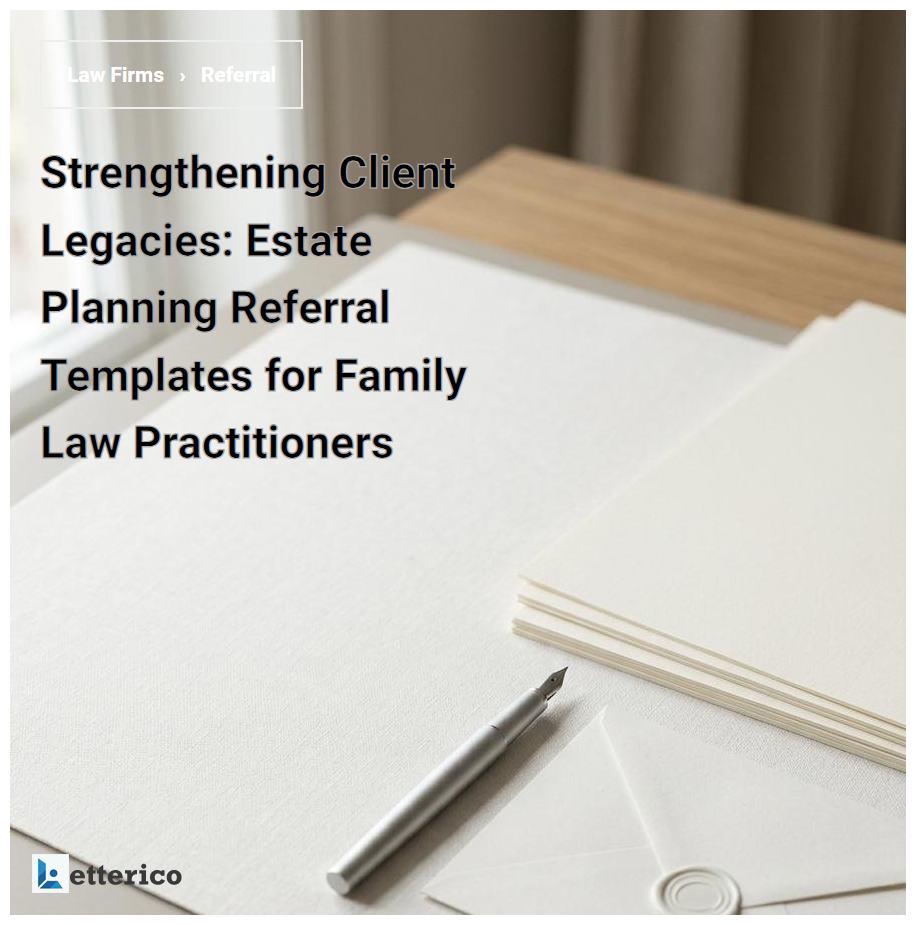 Strengthening Client Legacies: Estate Planning Referral Templates for Family Law Practitioners