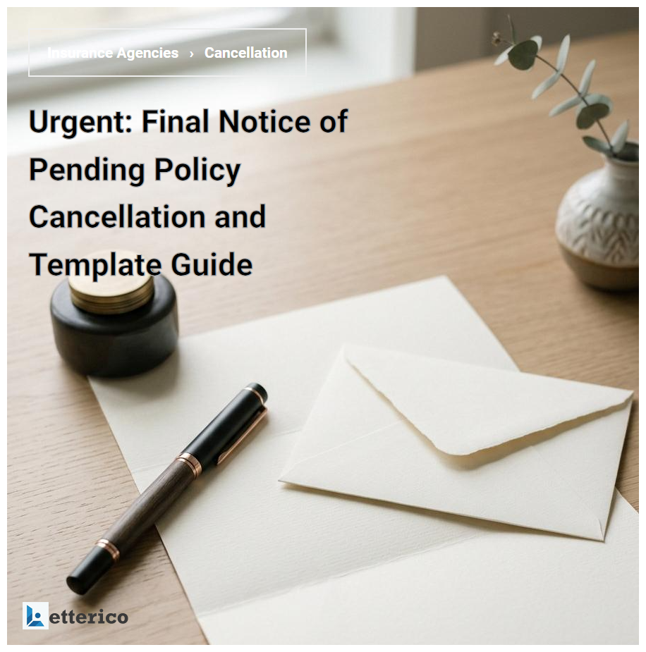 Urgent: Final Notice of Pending Policy Cancellation and Template Guide
