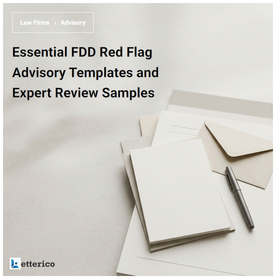 Essential FDD Red Flag Advisory Templates and Expert Review Samples