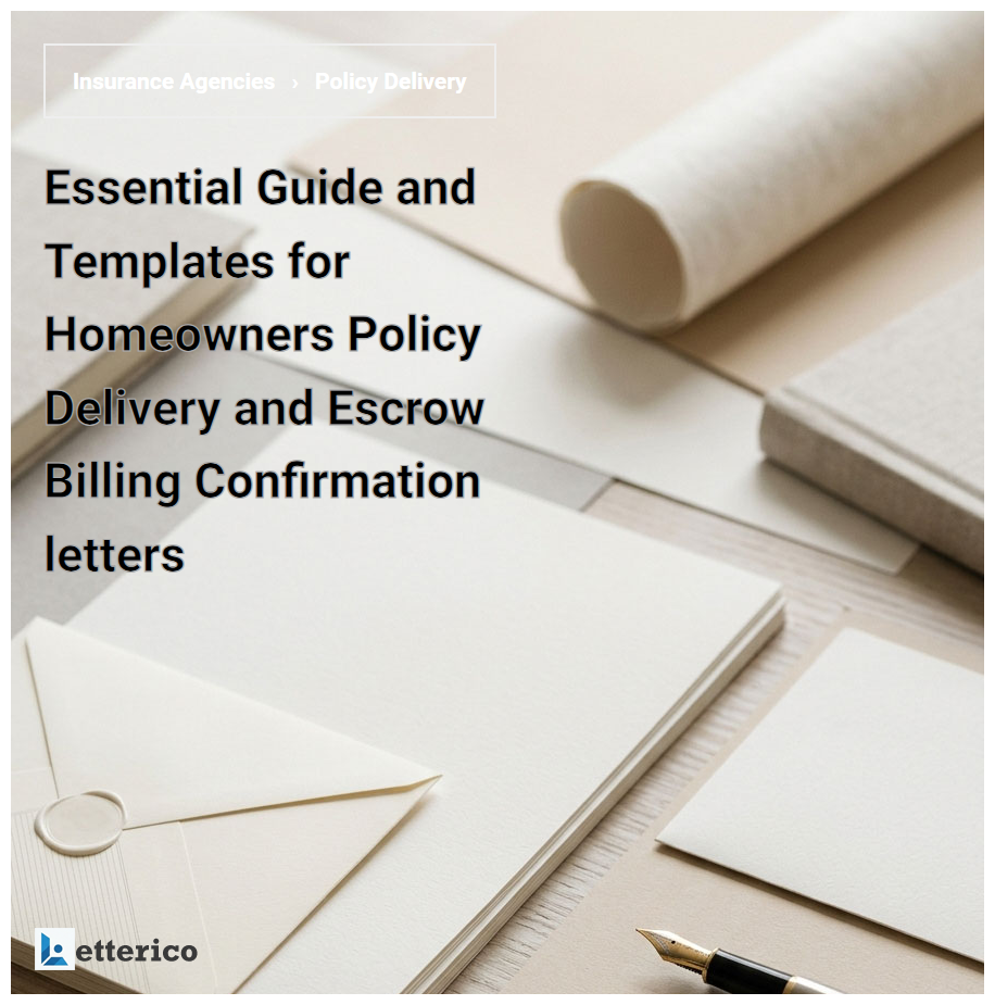 Essential Guide and Templates for Homeowners Policy Delivery and Escrow Billing Confirmation letters