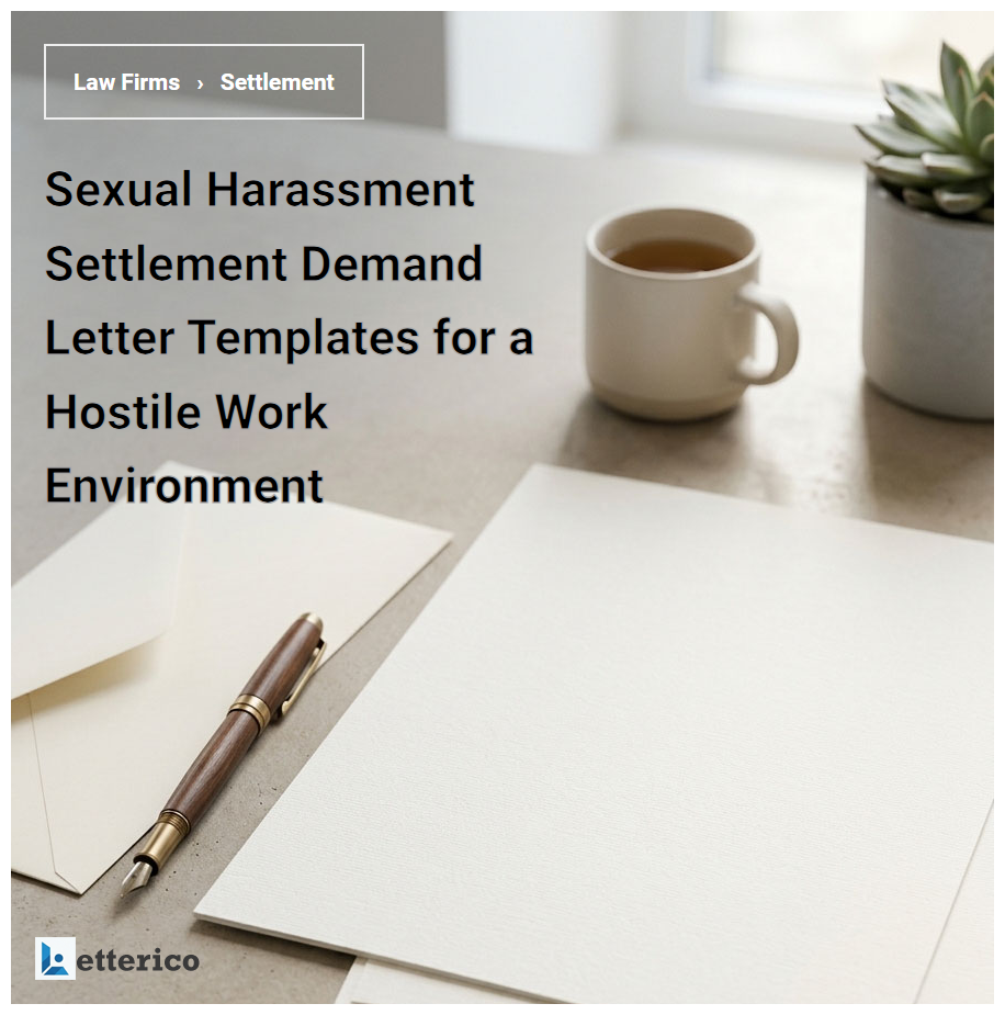 Sexual Harassment Settlement Demand Letter Templates for a Hostile Work Environment