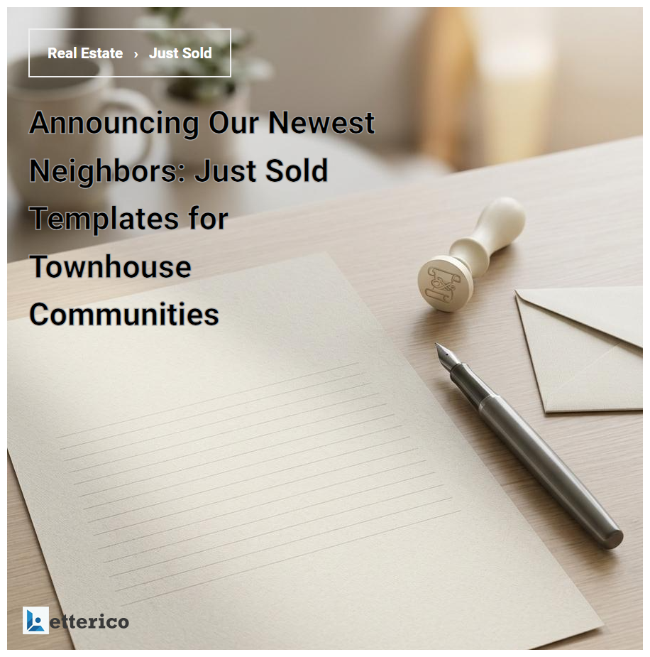 Announcing Our Newest Neighbors: Just Sold Templates for Townhouse Communities