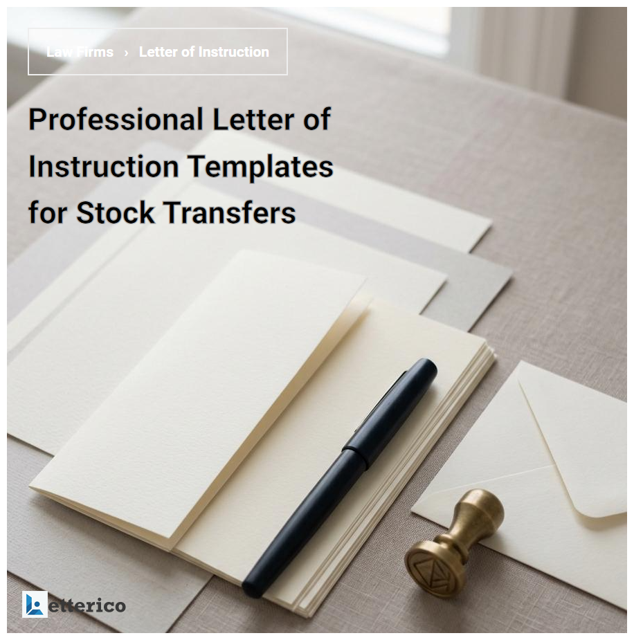 Professional Letter of Instruction Templates for Stock Transfers