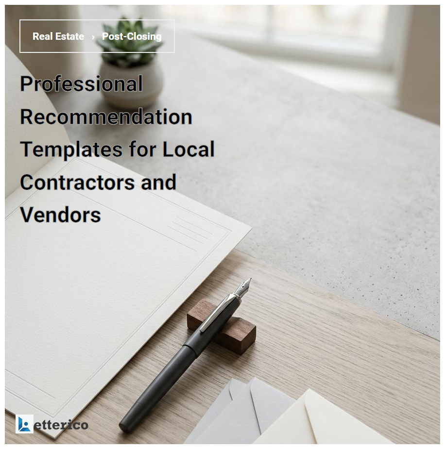 Professional Recommendation Templates for Local Contractors and Vendors