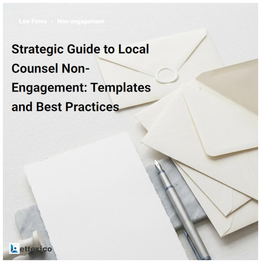 Strategic Guide to Local Counsel Non-Engagement: Templates and Best Practices