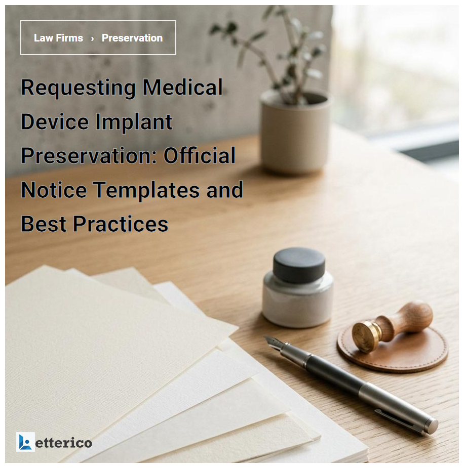 Requesting Medical Device Implant Preservation: Official Notice Templates and Best Practices