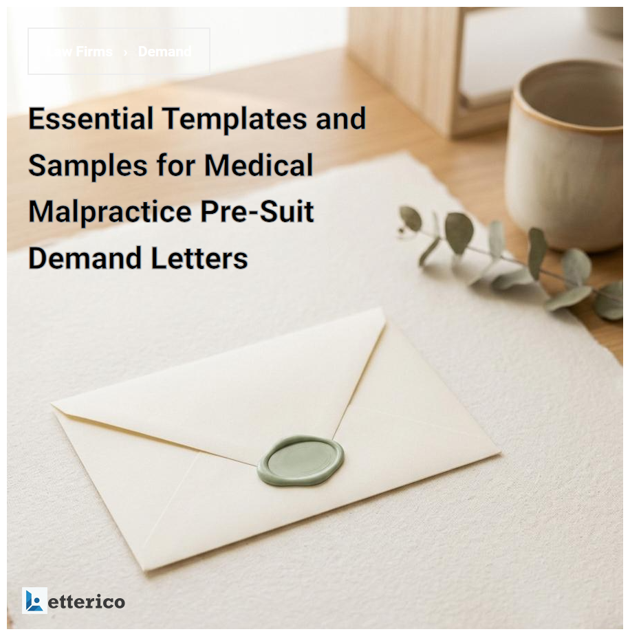 Essential Templates and Samples for Medical Malpractice Pre-Suit Demand Letters