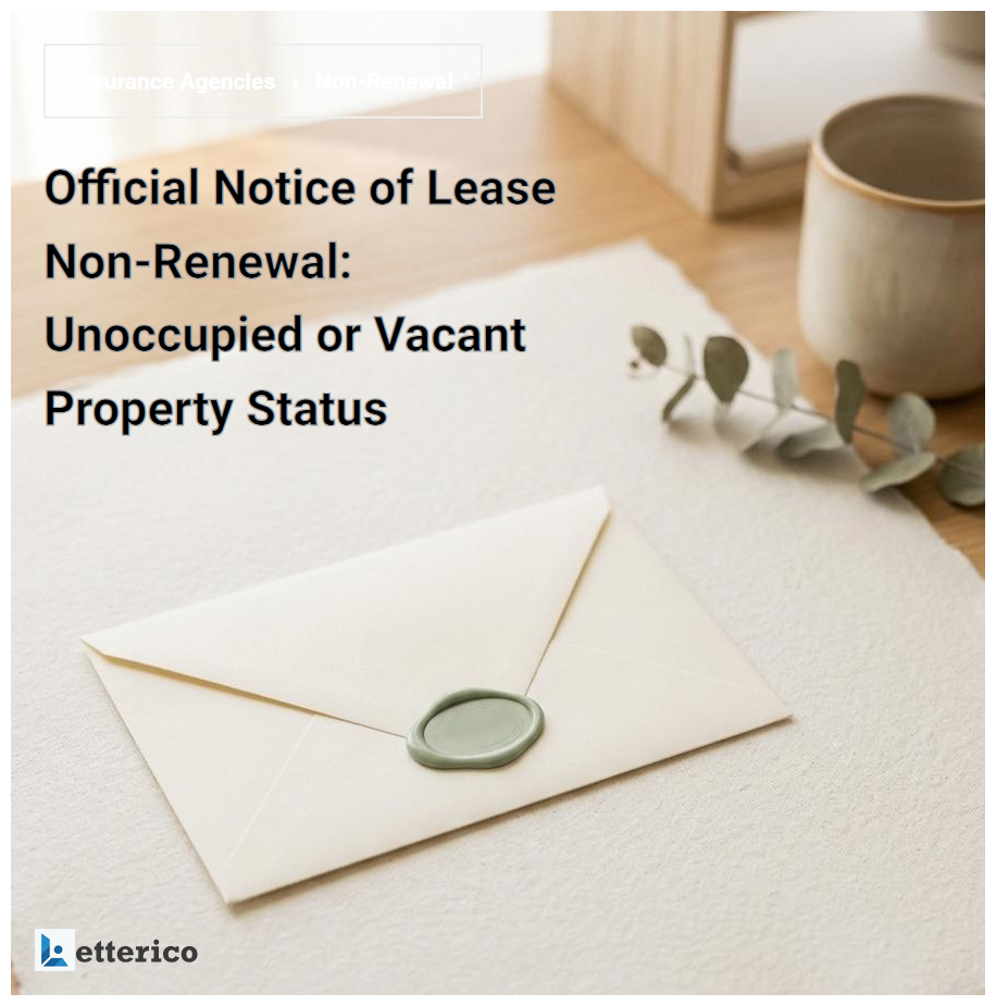 Official Notice of Lease Non-Renewal: Unoccupied or Vacant Property Status